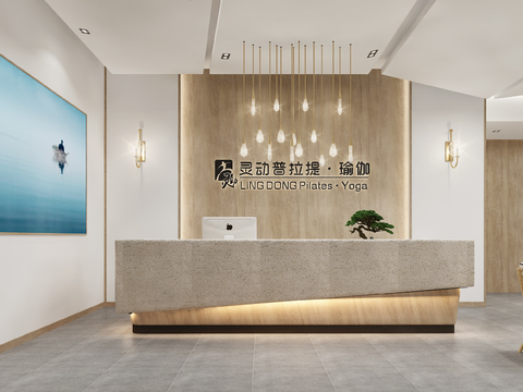  现代瑜伽馆健身房3d模型 