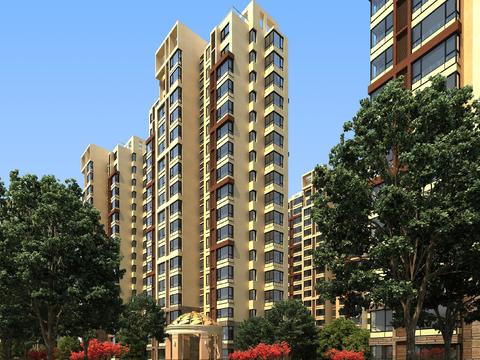 现代住宅小区外观3d模型