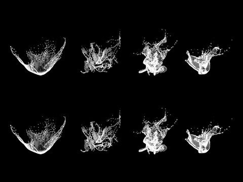  水花 浪花3d模型 