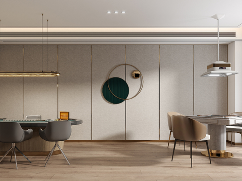  现代棋牌室3d模型 