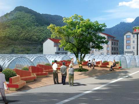  美丽乡村 温室大棚psd 