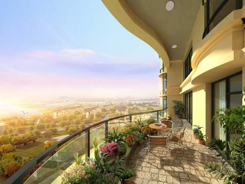  现代庭院阳台花园psd 