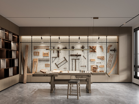  木雕工作室 手工坊3d模型 