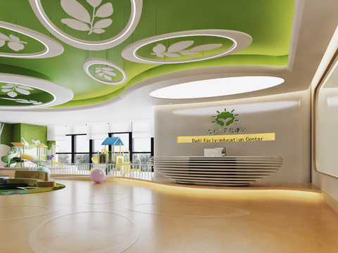  现代幼儿园早教中心3d模型 