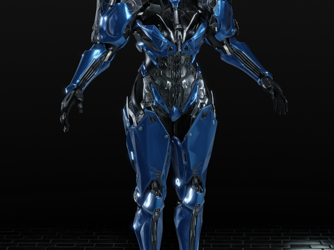  虚拟人物 美女 赛博朋克3d模型 