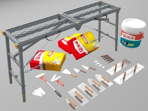  工业马凳油灰刀腻子墙固铲刀抹子披萨铲3d模型 