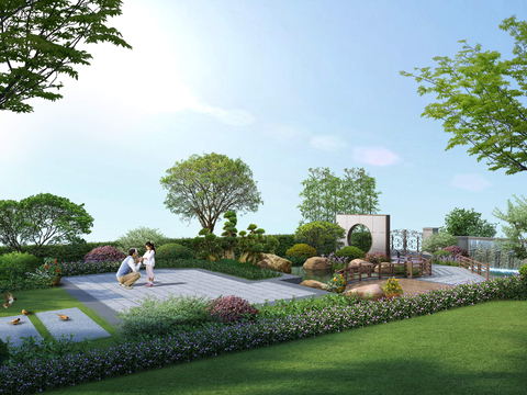  现代公园园林景观psd 