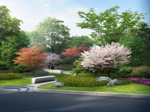  公园绿植 绿化植被psd 