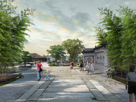  新中式商业街 步行街PSD 