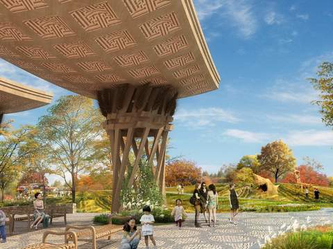  现代生态新农村园林景观psd 