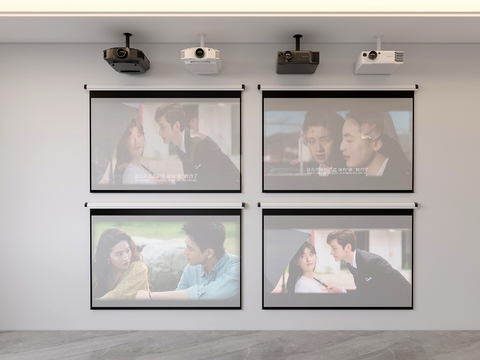  投影仪 投影布3d模型 