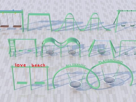  儿童秋千3d模型 