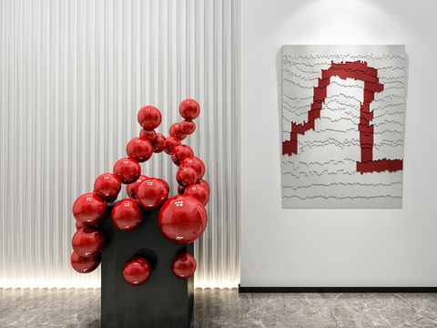  现代抽象雕塑3d模型 