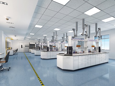  现代实验室3d模型 