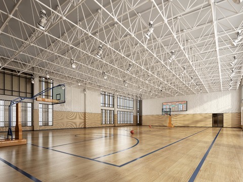  现代篮球体育馆3d模型 