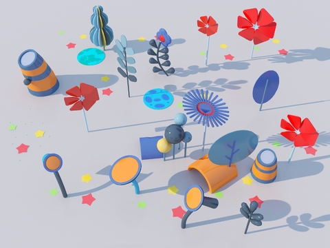  户外儿童装置 艺术装置3d模型 