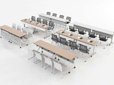  培训桌 会议桌3d模型 
