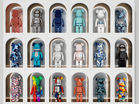  潮玩手办 暴力熊 公仔 潮玩3d模型 