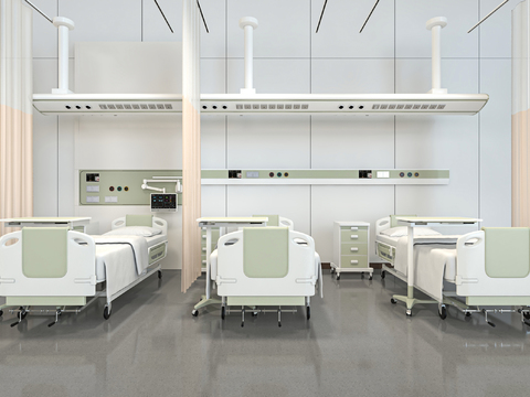  现代病床3d模型 
