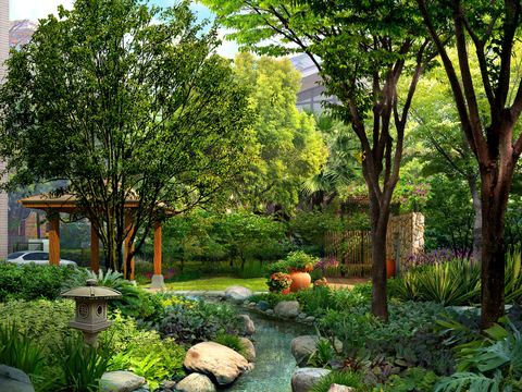  现代公园景观psd 