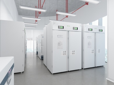  现代生物实验样品储存室3d模型 