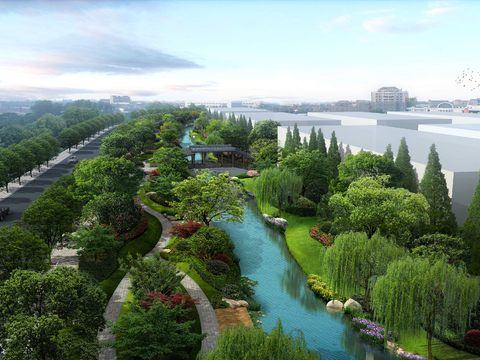  现代公园景观PSD 