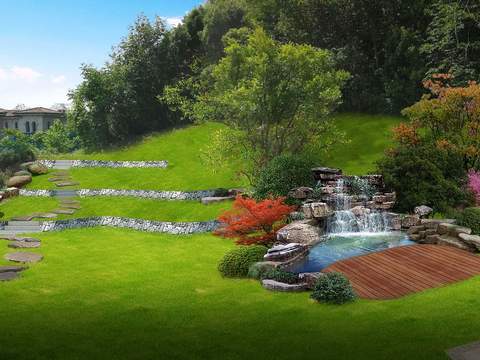  现代公园绿植植物psd 