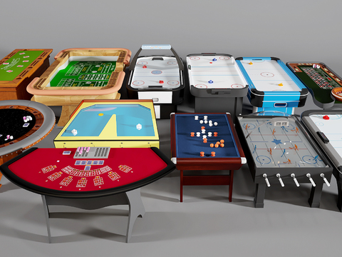  现代游戏机桌组合3d模型 