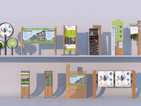  指示牌 导览牌 宣传牌 标识牌3d模型 