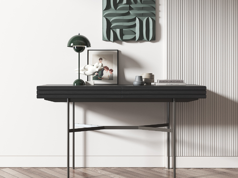 现代金属端景条案3d模型