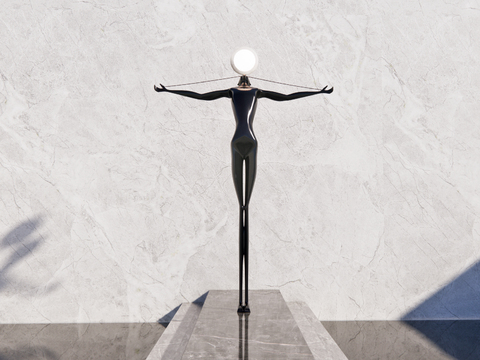  人物雕塑 抽象摆件3d模型 