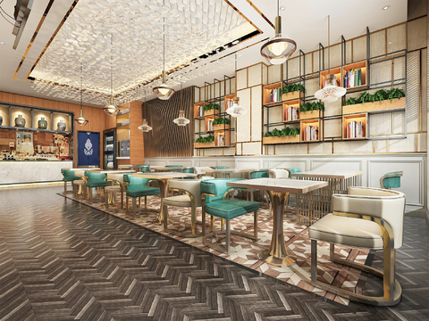  现代牛肉面餐厅3d模型 