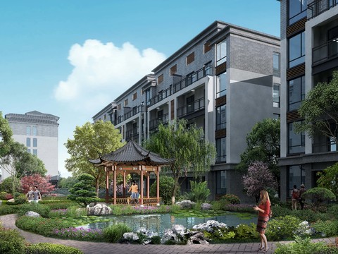  洋房小区外观psd 