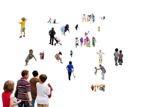  现代小孩男性女性人物psd 