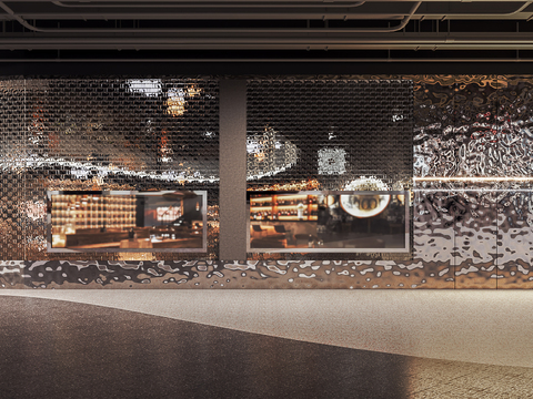  现代酒吧门面门头3d模型 