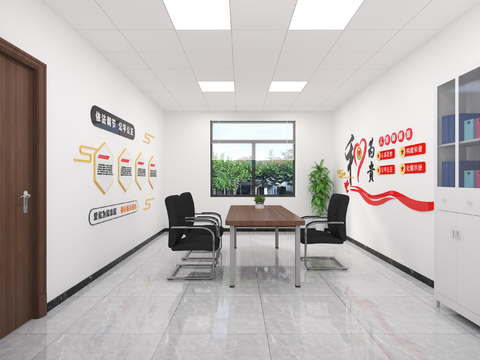  派出所服务台 调解室3d模型 