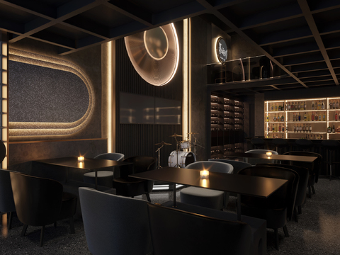  现代音乐酒吧 清吧3d模型 