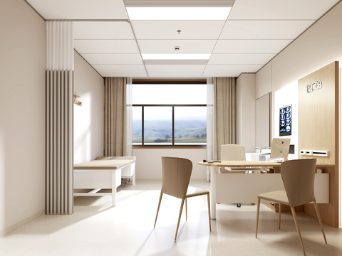  现代医院门诊诊室3d模型 