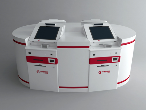  现代银行智能服务机3d模型 