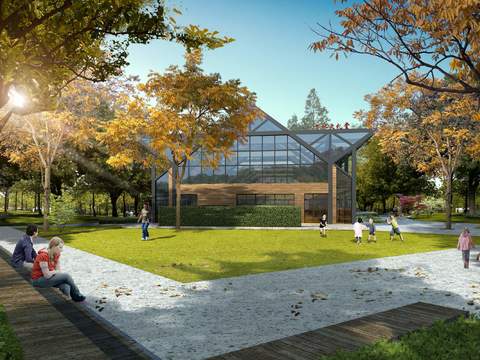  现代广场景观psd 