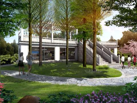  现代公园景观psd 