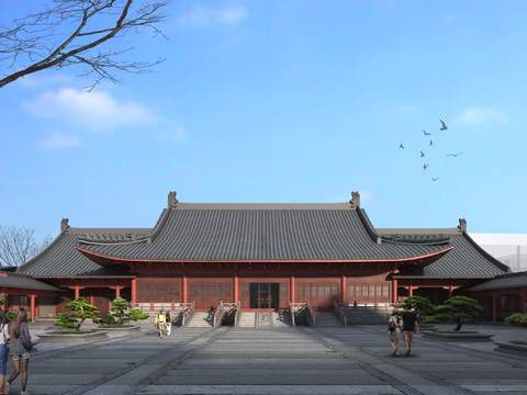 中式古建寺庙psd 