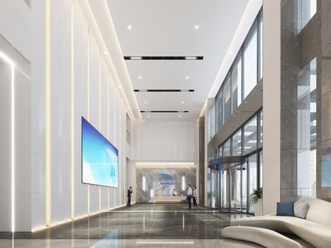  公司大堂3d模型 