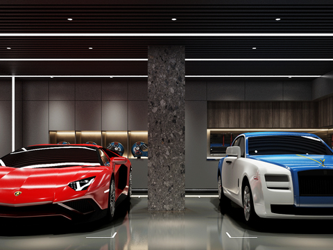  现代汽车车库3d模型 