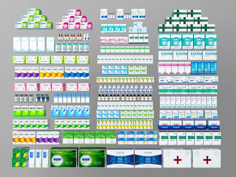  药物 药品 感冒药 医药箱 保健品3d模型 