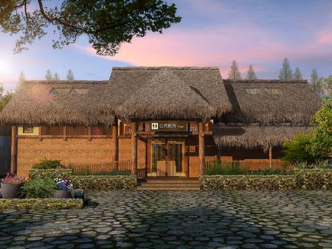  现代公厕厕所外观psd 