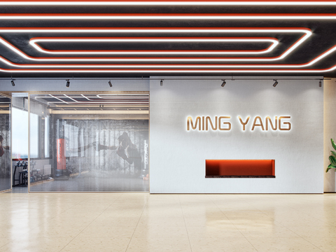  现代健身房瑜伽室3d模型 