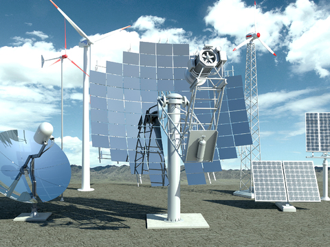  现代卫星信号接收器3d模型 