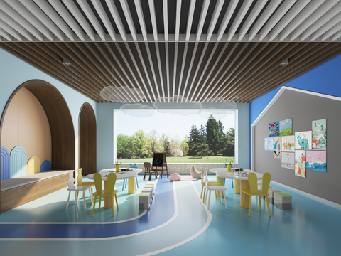  现代儿童娱乐区3d模型 