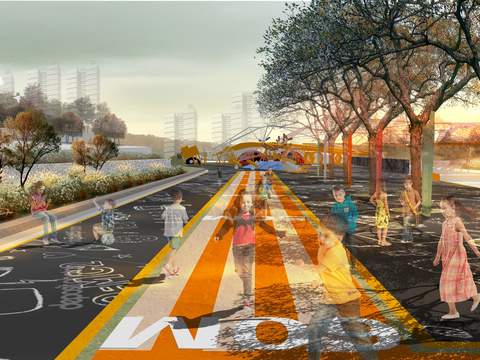  现代儿童公园游玩psd 